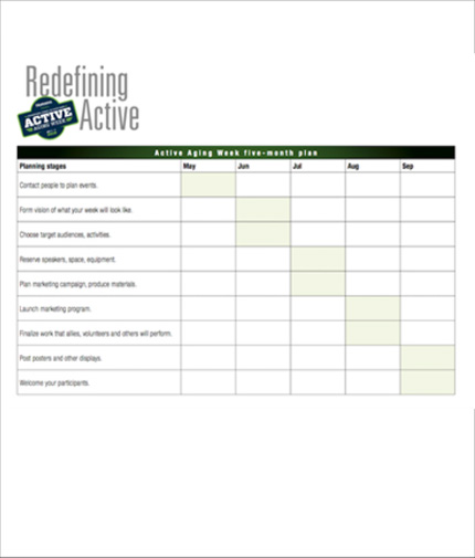 Active Aging Week Five Month Planning Guide